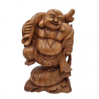 Figura De Buda Tallado En Madera 50 CM .