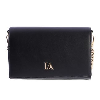 Bolso Bandolera Negro Cadena Dorada D. Algodón 7829001